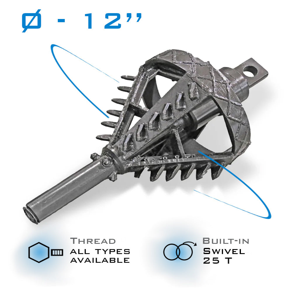 12" Fly-Cutter Reamer 25T build in swivel