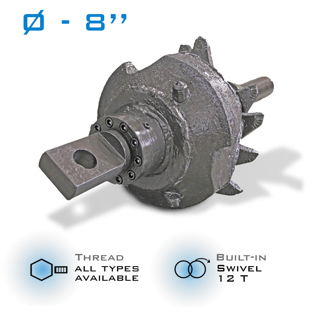8" Fluted Reamer 12T build in swivel