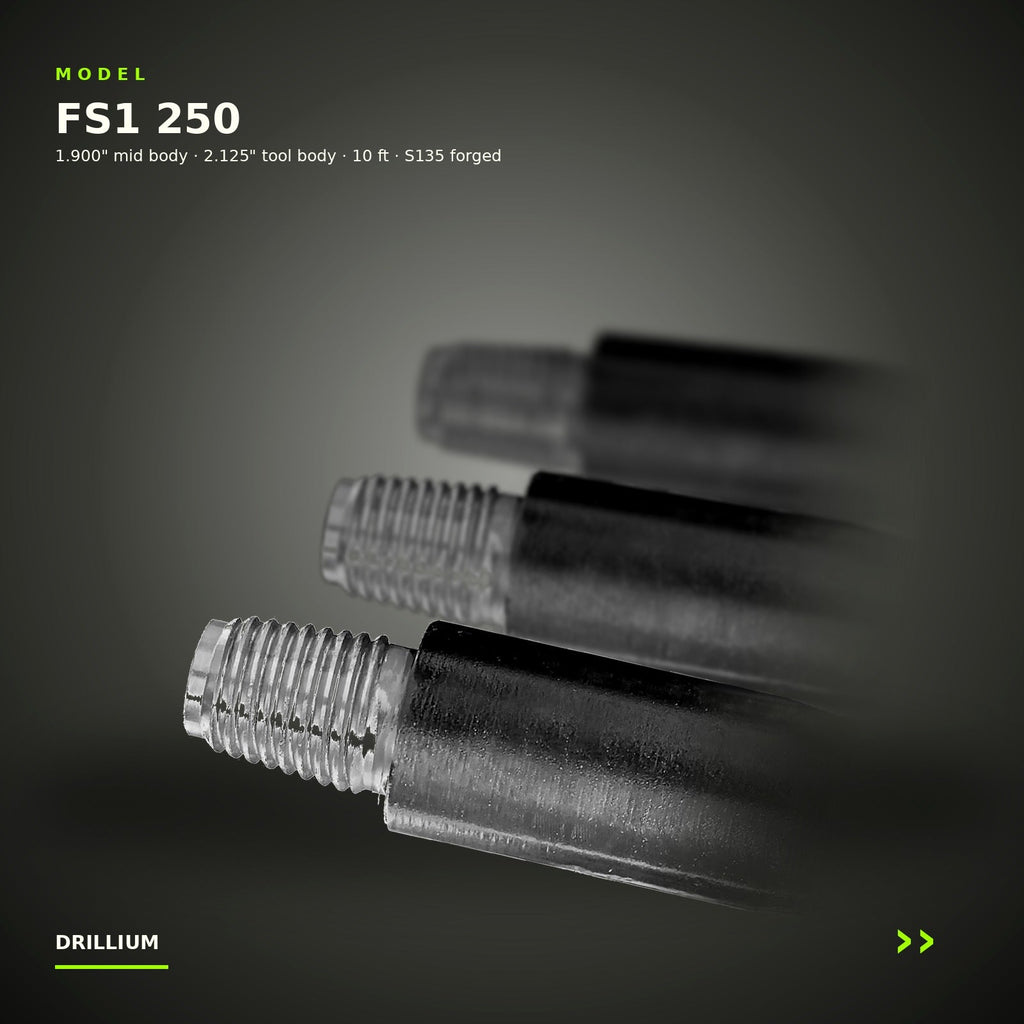 Drillium Gear 1.90" FS1 250 forged drill rod