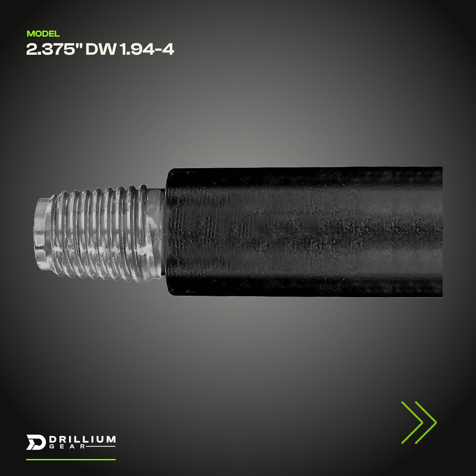 Drillium Gear drill rod 2.375 in, DW 1.94-4 thread