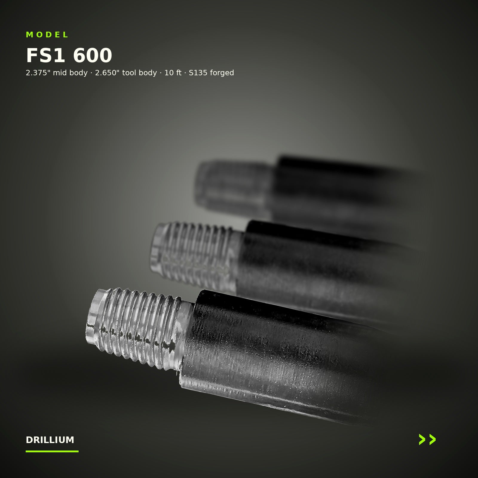 Drillium Gear 2.375" FS1 600 forged drill rod